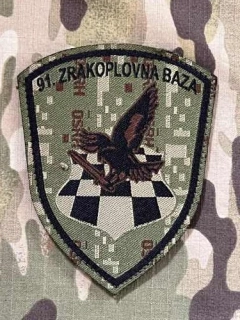 Croatia Military Velcro Patch Croatian Air Force - 91. Air Force Base - Pleso - Digital Green - nášivka