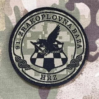 Croatia Military Velcro Patch Croatian Air Force - 91. Air Force Base - Pleso - Digital Green - nášivka