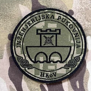 Croatia Military Velcro Patch Engineering Regimen - Digital Green - nášivka