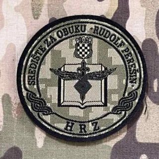 Croatia Military Velcro Patch Air Force and Air Defence Training Centre - Rudolf Perešin - ver.2 - Digital Green - nášivka