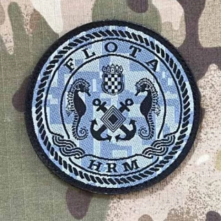 Croatia Military Velcro Patch Navy Fleet - Digital Grey - nášivka