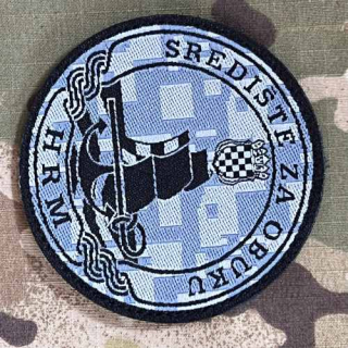 Croatia Military Velcro Patch Navy Training Centre - Digital Grey - nášivka