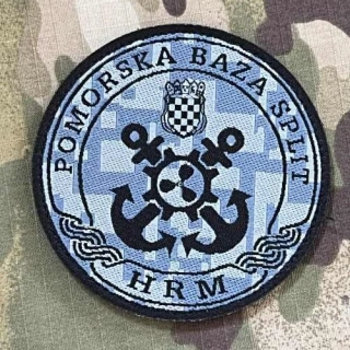 Croatia Military Velcro Patch Navy Base - Split - Digital Grey - nášivka