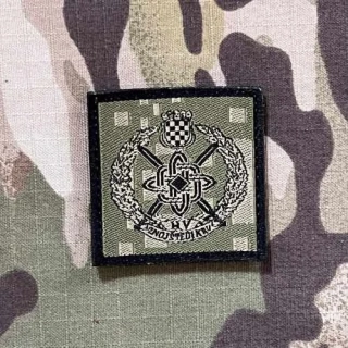 Croatia Military Velcro Patch Educational Center Marko Babič - Sweat Saves Blood - Digital Green - nášivka