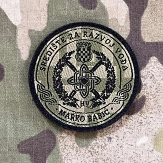Croatia Military Velcro Patch Educational Center Marko Babič - Sweat Saves Blood - Digital Green - nášivka