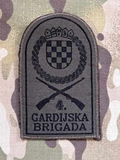 Croatia Military Patch Croatia 4. Gardijska Brigada - Olive - nášivka