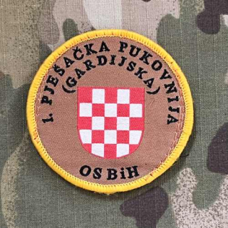 Croatia Military Patch 1st Infantry Guard Regiment OS BiH - Color - nášivka