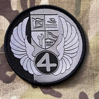 Taiwan Patch Air Force 4th (455th) Tactical Fighter Wing - Woven - Black - nášivka