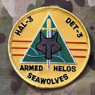 US Navy - Armed Helos - HAL-3 DET-3 - Seawolves Patch - nášivka