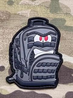 NoName Angry Backpack PVC Patch - Grey - nášivka