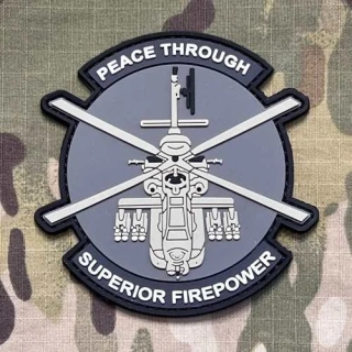 NoName AH-64 Peace Through Superior Firepower PVC Patch - nášivka