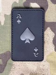 NoName Ace of Spades PVC Patch - Grey - nášivka