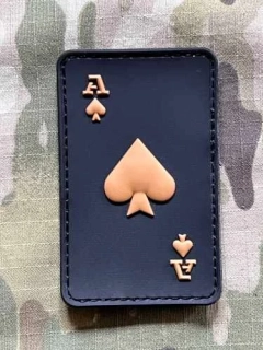 NoName Ace of Spades PVC Patch - Brown - nášivka