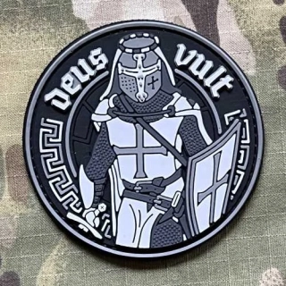 NoName Deus Vult PVC Patch - Grey - nášivka