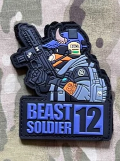 NoName Beast Soldier Bull PVC Patch - nášivka