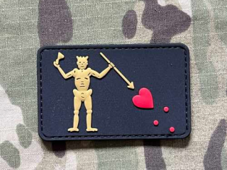 NoName Blackbeard Pirate Flag PVC Patch - Brown - nášivka