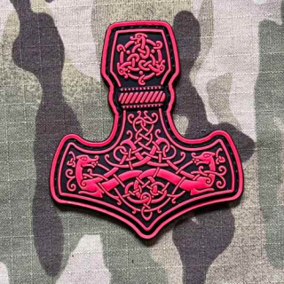 NoName Viking Mjolnir PVC Patch - Red - nášivka