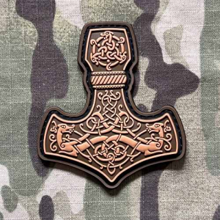NoName Viking Mjolnir PVC Patch - Brown - nášivka