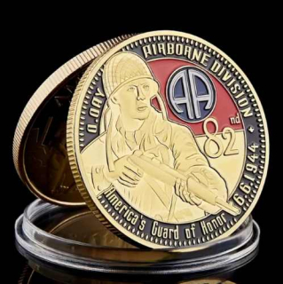 Challenge Coin D-Day Normandy - 82nd Airborne Division - sběratelská mince