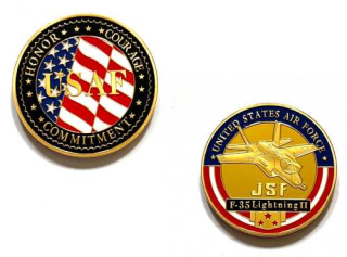 Challenge Coin USAF - F-35 Lightning II - sběratelská mince