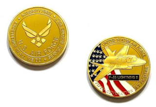 Challenge Coin USAF - F-35 Lightning II - sběratelská mince