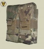 BULLE UK® MOLLE Adjustable High Speed Double Mag Pouch - Multicam