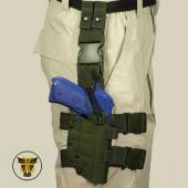 BULLE UK® MOLLE Drop Leg Locking Pistol Holster - Olive Drab