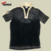 PURE TRASH Vintage PoloShirt - Grey/Yellow - XXL