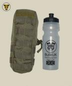 BULLE UK® MOLLE Water Bottle Pouch with Sport Bottle - Coyote Brown