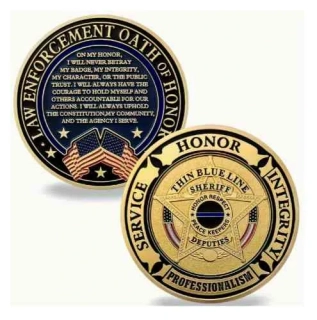 Challenge Coin Sheriff Deputiee - Thin Blue Line - sběratelská mince