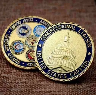 Challenge Coin US Army Marines Navy Air Force Coat Guard Veterans Affairs - sběratelská mince