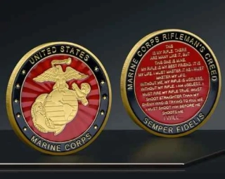 Challenge Coin USMC - Rifleman´s Creed - sběratelská mince