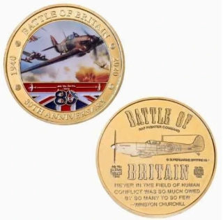 Challenge Coin Battle of Britain - 80th Anniversary - Supermarine Spitfire Mk.1 - sběratelská mince