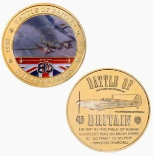 Challenge Coin Battle of Britain - 80th Anniversary - Supermarine Spitfire Mk.1 - sběratelská mince