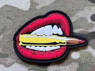 NoName Lips with Cartridge PVC Patch - Red - nášivka