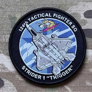 NoName Ace Combat - 124th Tactical Fighter Squadron - F-22 Raptor Woven Patch - nášivka