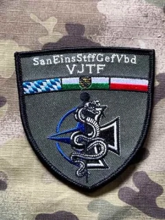 German Patch Bundeswehr SanEinsStffGefVbd VJTF - SanitätsEinsatzStaffelGefechtsVerband VJTF - Velcro - nášivka
