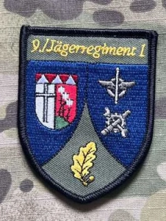 German Patch Bundeswehr 9./JgRgt 1 - 9./Jägerregiment 1 - Color - Velcro - nášivka