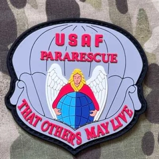NoName USAF Pararescue - That Others May Live PVC Patch - Grey/Red - nášivka