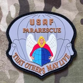 NoName USAF Pararescue - That Others May Live PVC Patch - Grey/Brown - nášivka