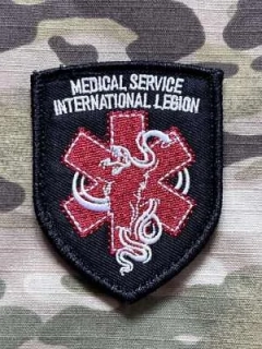 Ukrajina Military Velcro Patch International Legion Defence of Ukraine - Medical Service - nášivka