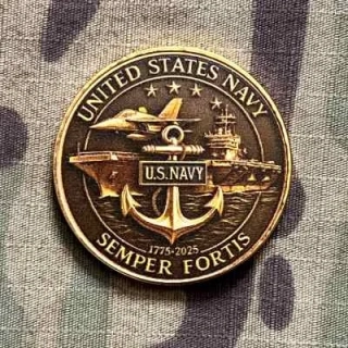 Challenge Coin U.S. Navy - Semper Fortis - 1775-2025 - sběratelská mince