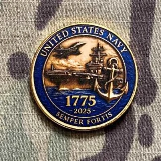 Challenge Coin U.S. Navy - Semper Fortis - 1775-2025 - sběratelská mince