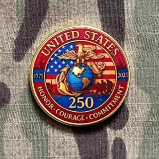 Challenge Coin USMC - 1775-2025 - Honor-Courage-Commitment - sběratelská mince