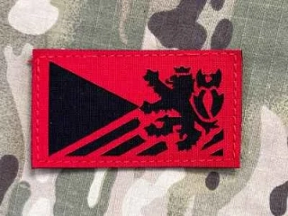 Action LaserCut Patch - Czech Flag - Czech Lion - Medium - Red - nášivka