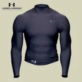 UNDER ARMOUR Mens ColdGear® Tactical Mock -Marine OD Green - S