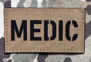 Action LaserCut Patch - MEDIC - Medium - Coyote Brown - nášivka