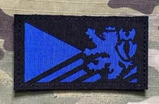Action LaserCut Patch - Czech Flag - Czech Lion - Medium - Black - nášivka