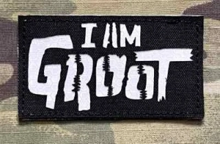 Action LaserCut Patch - I Am Groot - Medium - Black - nášivka