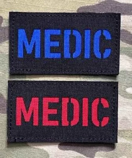 Action LaserCut Patch - MEDIC - Medium - Black - nášivka